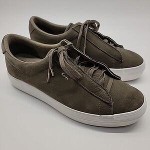 KEDS Rise Metro Women Sz 9 US EU 40 Taupe Nubuck Leather Platform Shoes Sneakers